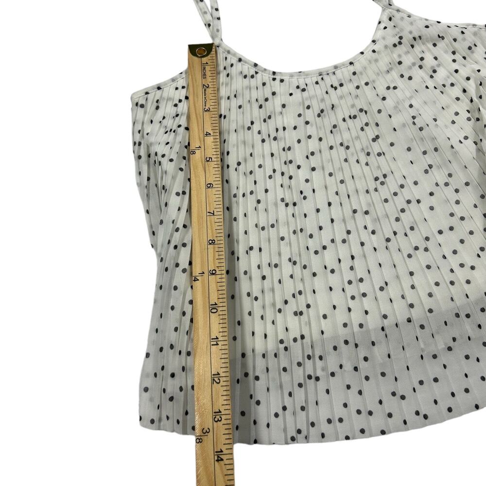 Hollister Sheer Polka Dot Pleated Babydoll Cami Top White Black Sz S - Picture 4 of 7